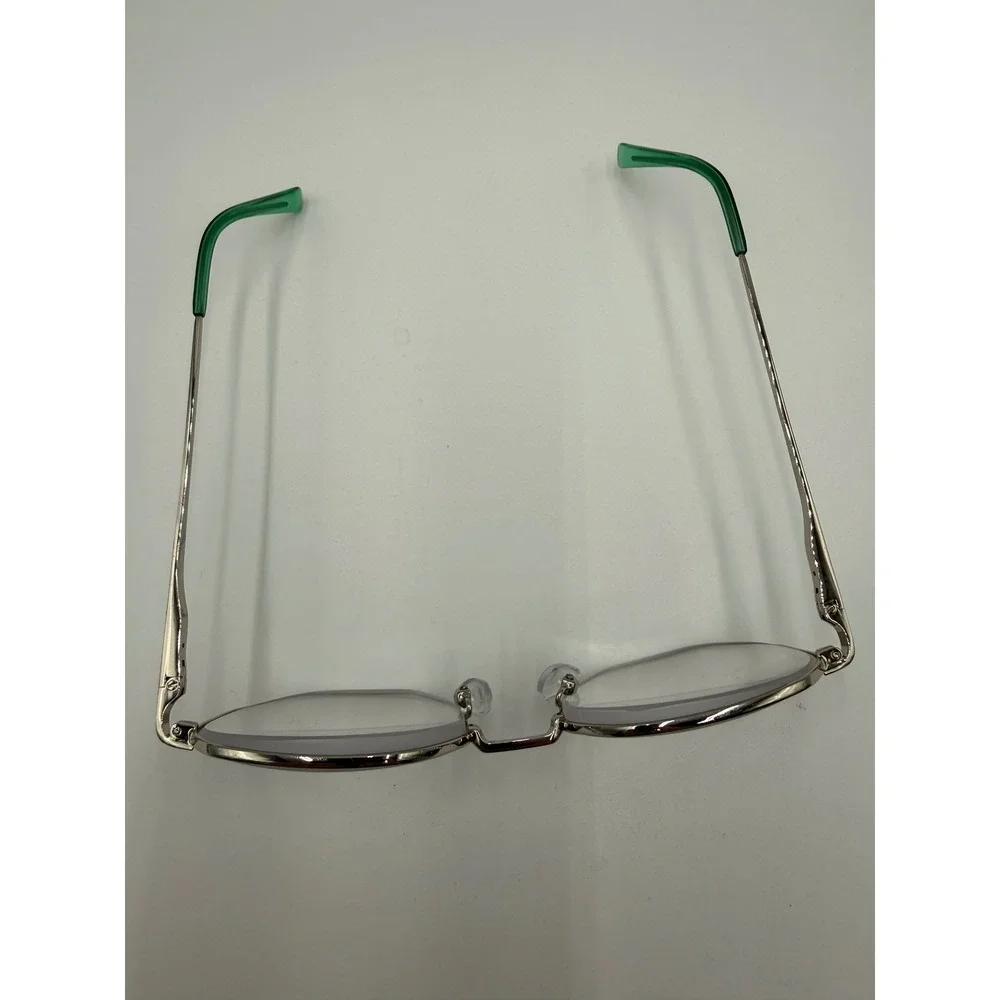 Success Eyeglass Frames Unisex Silver Green Excellent Geometric Hexagon SS-399